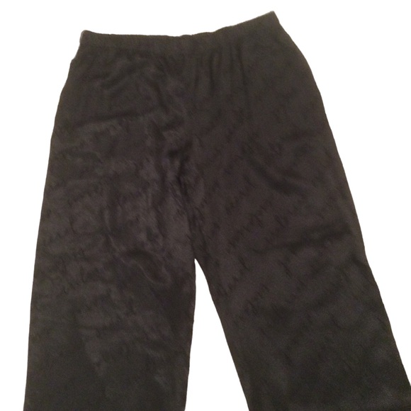 Victoria’s Secret Black Satin With Pink Trim Lounge Sleep Pants Size Large - Picture 3 of 12